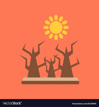 Flat icon on stylish background drought disaster vector image