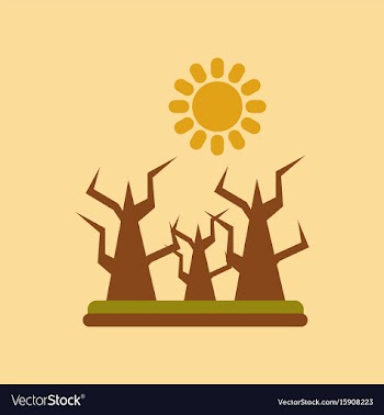 Flat icon on stylish background drought disaster vector image