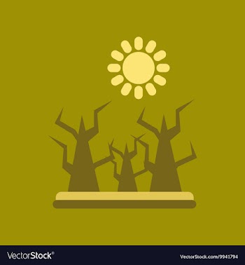 Flat icon on stylish background drought disaster vector image