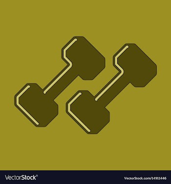 Flat icon on stylish background dumbbells vector image