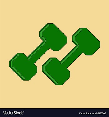 Flat icon on stylish background dumbbells vector image