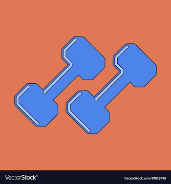 Flat icon on stylish background dumbbells vector image