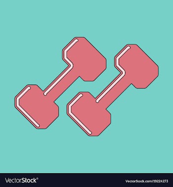 Flat icon on stylish background dumbbells vector image