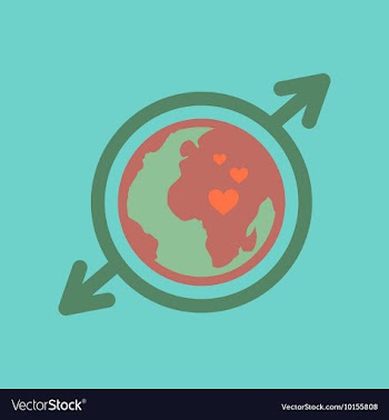Flat icon on stylish background Earth gays symbol vector image