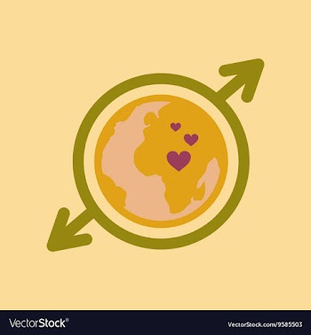 Flat icon on stylish background Earth gays symbol vector image