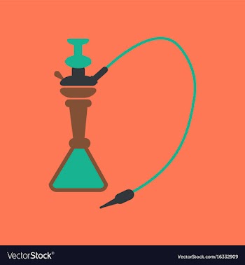 Flat icon on stylish background eastern hookah vector image