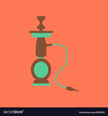 Flat icon on stylish background eastern hookah vector image
