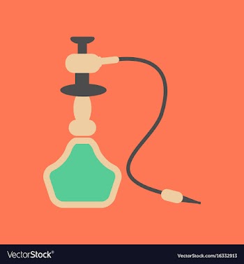 Flat icon on stylish background eastern hookah vector image