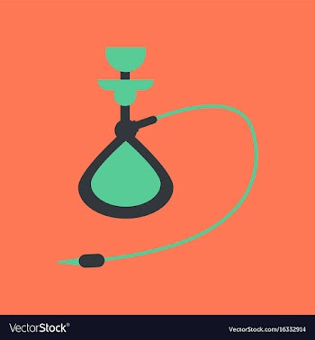 Flat icon on stylish background eastern hookah vector image