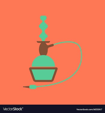 Flat icon on stylish background eastern hookah vector image