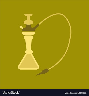 Flat icon on stylish background eastern hookah vector image