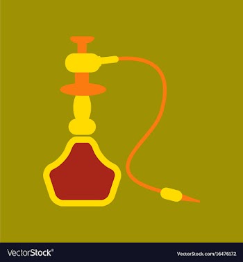 Flat icon on stylish background eastern hookah vector image