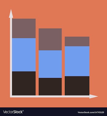 Flat icon on stylish background economic chart vector image