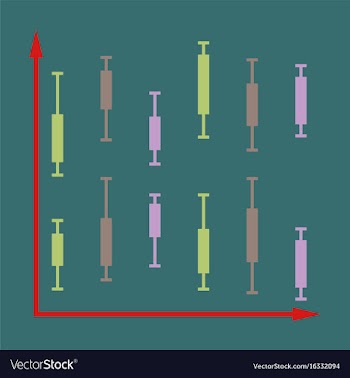 Flat icon on stylish background economic chart vector image