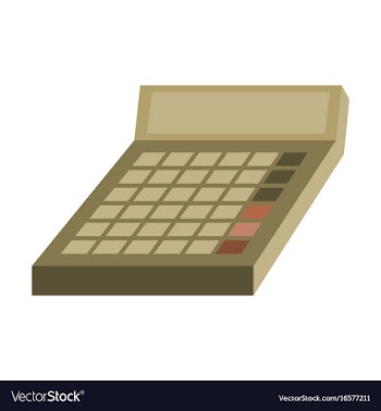 Flat icon on stylish background economy calculator vector image