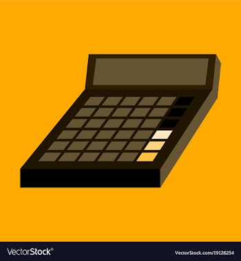 Flat icon on stylish background economy calculator vector image