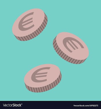 Flat icon on stylish background euro cents vector image