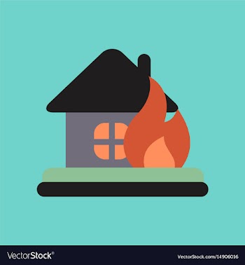 Flat icon on stylish background fire house vector image