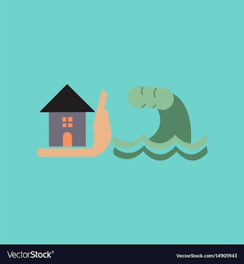 Flat icon on stylish background flood house vector image