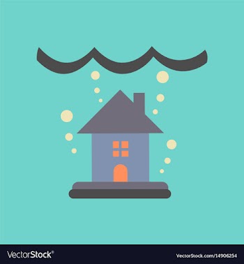 Flat icon on stylish background flood house vector image
