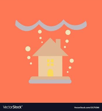 Flat icon on stylish background flood house vector image