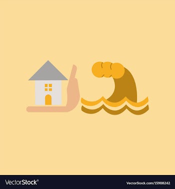 Flat icon on stylish background flood house vector image