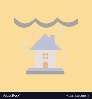 Flat icon on stylish background flood house vector image
