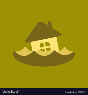 Flat icon on stylish background flood house vector image