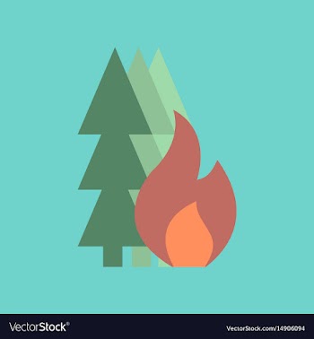 Flat icon on stylish background forest fire vector image