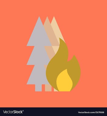 Flat icon on stylish background forest fire vector image