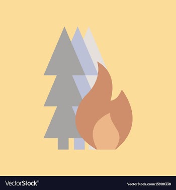 Flat icon on stylish background forest fire vector image