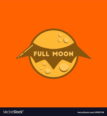 Flat icon on stylish background full moon bat vector image