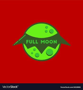 Flat icon on stylish background full moon bat vector image