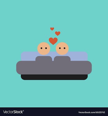 Flat icon on stylish background gay in bed vector image