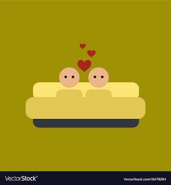 Flat icon on stylish background gay in bed vector image