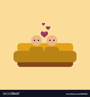 Flat icon on stylish background gay in bed vector image