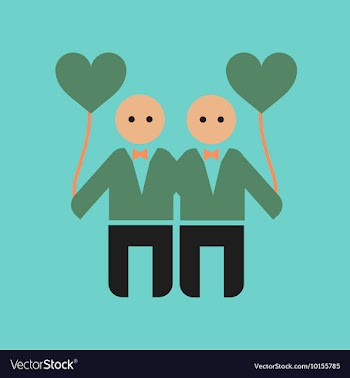 Flat icon on stylish background gay lovers vector image