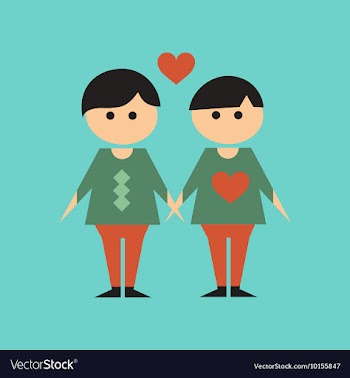 Flat icon on stylish background gay lovers vector image