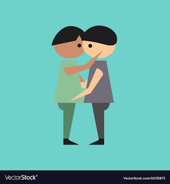 Flat icon on stylish background gay lovers vector image