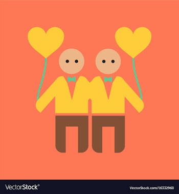 Flat icon on stylish background gay lovers vector image