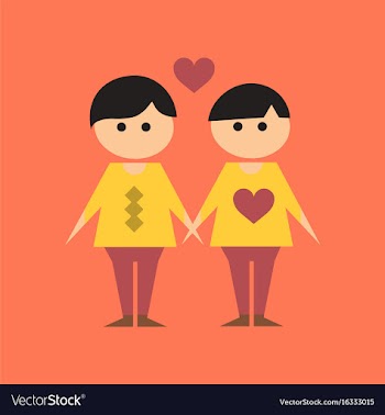 Flat icon on stylish background gay lovers vector image