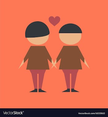 Flat icon on stylish background gay lovers vector image