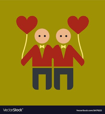 Flat icon on stylish background gay lovers vector image