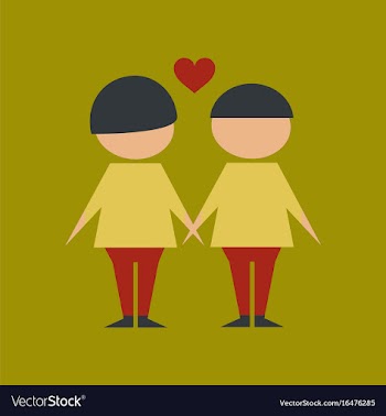 Flat icon on stylish background gay lovers vector image