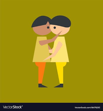 Flat icon on stylish background gay lovers vector image