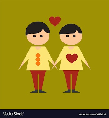 Flat icon on stylish background gay lovers vector image