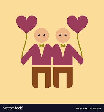 Flat icon on stylish background gay lovers vector image