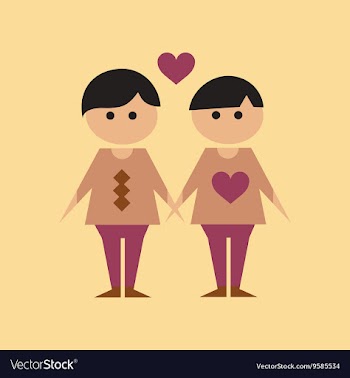 Flat icon on stylish background gay lovers vector image