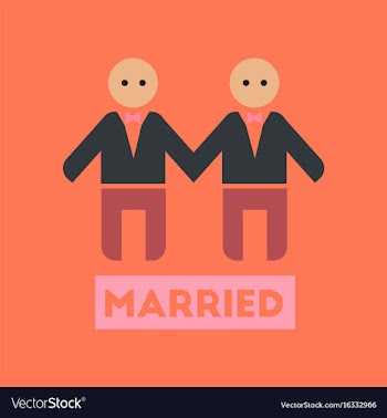 Flat icon on stylish background gay newlyweds vector image