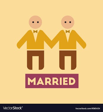 Flat icon on stylish background gay newlyweds vector image